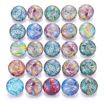 10pcs/lot New Snap Jewelry Vintage Flowers 18mm Glass Snap Buttons Fit Leather S - £8.56 GBP
