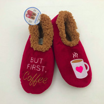 Snoozies Women&#39;s But First  Coffee Non Skid Slippers Medium 7/8 - £10.19 GBP