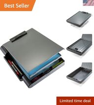 Recycled Double Storage Clipboard/Forms Holder, Plastic, Gray/Black 83357 - $28.26