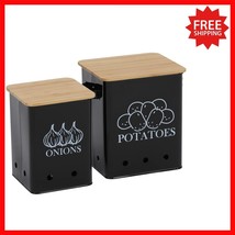 Durable Onion and Potato Storage Tins Set of 2 - Stylish Kitchen Organizers - $1,064.44 MXN