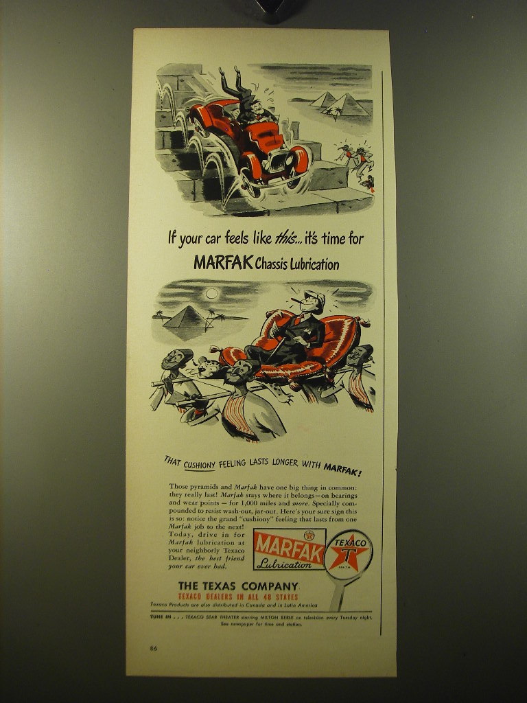 1950 Texaco Marfak Lubrication Ad - $18.49