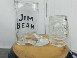 Jim Beam Western Barrel and Cowboy Boot Shot Glass Lot Of 2 or Toothpick... - $16.20