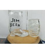 Jim Beam Western Barrel and Cowboy Boot Shot Glass Lot Of 2 or Toothpick Holder - $16.20