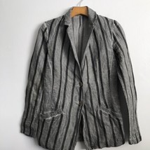 Transit Par Such Blazer Linen XS Gray Stripe Steampunk  Button  Slim Fit... - $41.68