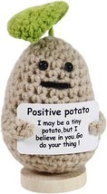 Positive Potato Crochet Gifts with Leaf Cute Car Accessories Mini Potatoes Doll  - £14.85 GBP