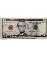 US$5 Fancy Serial Number 2013 Trinary 4-of-a-kind and 1 pair 21218221 - $9.68 CAD