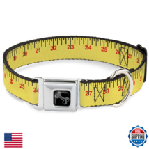 Dog Collar Seatbelt Buckle Measuring Tape Yellow Black Red 18-32" L, 1.5" W - $43.29