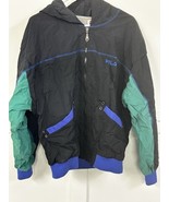 Vintage FILA Colorblock Windbreaker Jacket - Men&#39;s M - 90s Hooded - $552.05 MXN