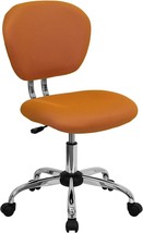 Mid-Back Orange Mesh Padded Swivel Task Office Chair With Chrome Base Fr... - £105.34 GBP