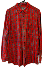 Woolrich Cotton Red Plaid Flannel Shirt Size Large -Has A Flaw - £11.79 GBP