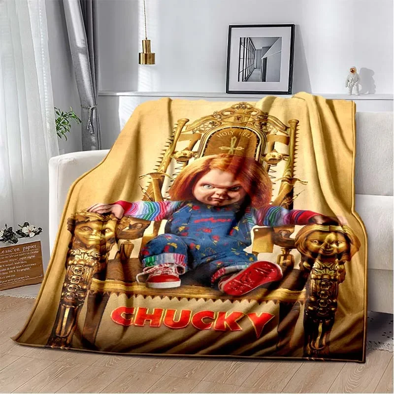 3D Horror Movie Character Chucky Saw Cartoon Area Blanket Fashion Soft Cozy - £16.66 GBP+