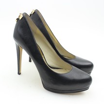 Michael MICHAEL KORS Hamilton Womens Size 8 Black Leather Heels Platform... - £30.78 GBP