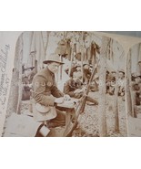 1898 antique stereoview SPANISH AMERICAN WAR SOLDIERS WRITING LETTERS SA... - £33.24 GBP