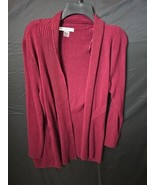 Allison Daley Cardigan Dark Plum Ladies Size L/G SOFT KNIT Open Front La... - $12.19