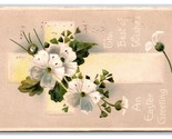 Easter Greeting Best Wishes Floral Cross Embossed DB Postcard R30 - $2.92
