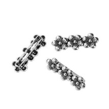 20 pcs Spacer Bars Silver  Daisy Flower 3 Strand Hole 27x9mm Findings Beads - £9.79 GBP