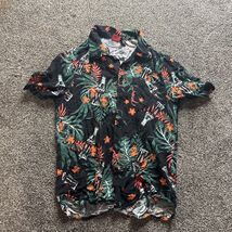 Vintage Coca Cola Shirt Mens Small Hawaiian Camp Black Palm Floral Coke ... - €9,42 EUR