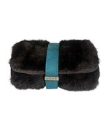 Stephanie Johnson Roll Up Travel Makeup Case Brown Faux Fur Toiletry Bag - $20.29 CAD