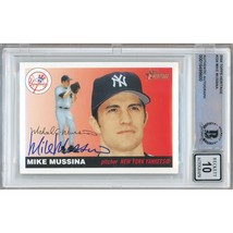 Mike Mussina New York Yankees Autograph 2004 Topps Heritage #224 BAS BGS Auto 10 - £119.52 GBP