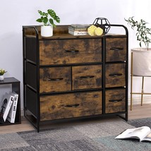 Drawer Dresser Storage Organizer 7-Drawer Closet Shelves, Sturdy Steel Frame Woo - £87.12 GBP