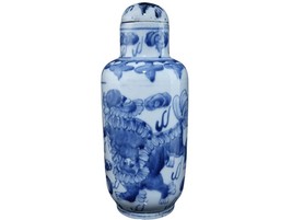 Antique Chinese Blue underglaze Painted porcelain Tea caddy - $396.00