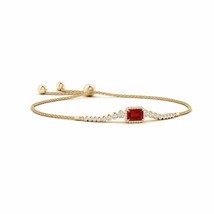 Authenticity Guarantee 
Angara Natural 7x5mm Ruby Adjustable Bracelet in 14K ... - £1,841.68 GBP