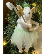 Fairy Mouse Christmas Tree Ornament Mice Ballerina Ornament Green 6.5&quot; New - $6.50