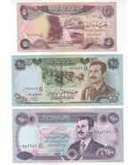 Irak, (Ensemble 3) 5, 25, 250 Dinars, Tout Différent Old Issues - $14.33