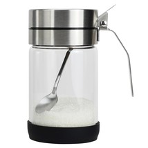 Glass Condiment Jars With Stainless Steel Lids And Spoons For Serving &amp; ... - £19.15 GBP