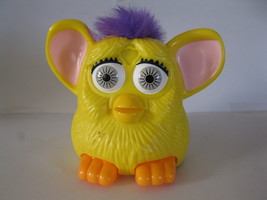 (BX-8) 1998 McDonald&#39;s / Tiger: Furby - Yellow, Purple Hair, Gray Eyes - £1.59 GBP