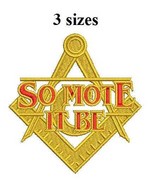 Masonic Compass So Mote It Be Digitized embroidery design Digital Download - $8.13 CAD