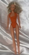 Barbie Clone (Name ?) Made In Hong Kong Hollow Legs Orange Bathing Suit 11.5&quot; - £10.12 GBP