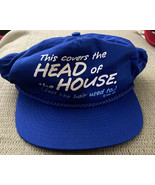 Vintage Hat Cap Snapback Blue This Covers Head Of The house Like Hair Us... - £3.34 GBP