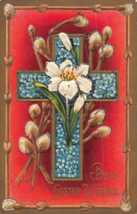 Best Easter Wishes~Embossed Gilt Bordered Postcard - £7.72 GBP