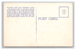 Balanced Steamboat Rocks Garden of the Gods Pikes Peak Colorado Linen Postcard - £3.82 GBP