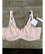Curvy Couture Women&#39;s Solid Sheer Mesh Full Coverage Unlined Underwire - $54.16 CAD