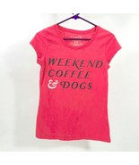 Pink Weekend Coffee &amp; Dogs Lady&#39;s Juniors Size L (11-13) - $237.18 MXN