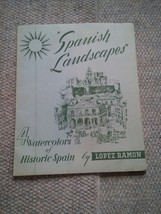 029 VTG Spanish Landscapes Lopez Ramon Penn Prints 1958 Watercolors 4 Paintings - £17.57 GBP