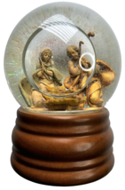 Fontanini Lighted Musical Holly Family Glitterdome Nativity Snow Globe w/Box 5in - £33.89 GBP