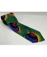 Vintage Silk Necktie Robert Daskal Signed Silk Gorgeous Colors Hand Pain... - £27.25 GBP