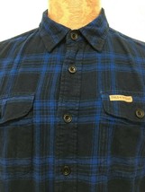 Field &amp; Stream XL Blue Plaid Flannel Cotton Long-Sleeve Shirt - £21.97 GBP