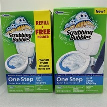 Set Of 2 NOS Scrubbing Bubbles 1-Step Toilet Bowl Cleaner Fresh Mountain Morning - £44.41 GBP