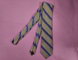 Mens Merona Silk Tie Minty Green w/ Blue Stripes - £7.12 GBP