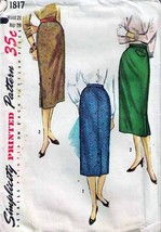 Vintage 1956 Misses&#39; SKIRTS Simplicity Pattern 1817-s Size 28 waist - $15.00