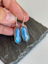 Blue Fire Labradorite Facted Fancy Colgante Pendiente Plata de Ley 925 - $25.26