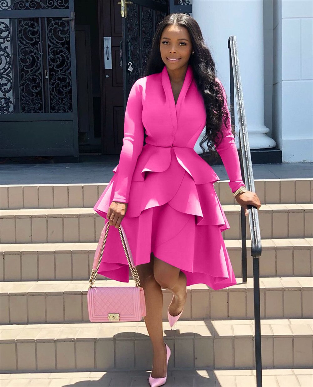 Work Wear Business Ruffles A-line Midi Dresses Item image 9