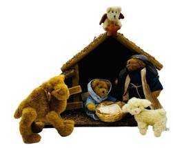 Boyds Bears Nativity Set Plush 8 piece Jesus Mary Joseph Angel Camel Lamb Creche - £52.30 GBP