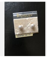 Vintage Richelieu Simulated Pearl 14K Gold Stud Earrings - $37.21