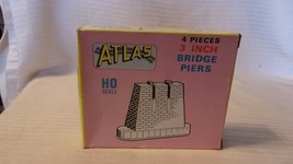 HO Scale Package of 4 Atlas Bridge Piers, 3&quot; Tall, Gray #81 BNOS - £11.76 GBP