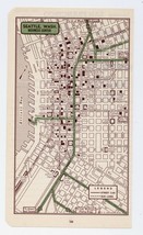 1951 Original Vintage Map Of Seattle Washington Downtown Business Center - £13.44 GBP